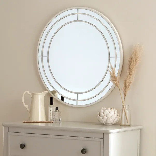 Double Frame Circular Mirror 65cm White | Dunelm (migrated)