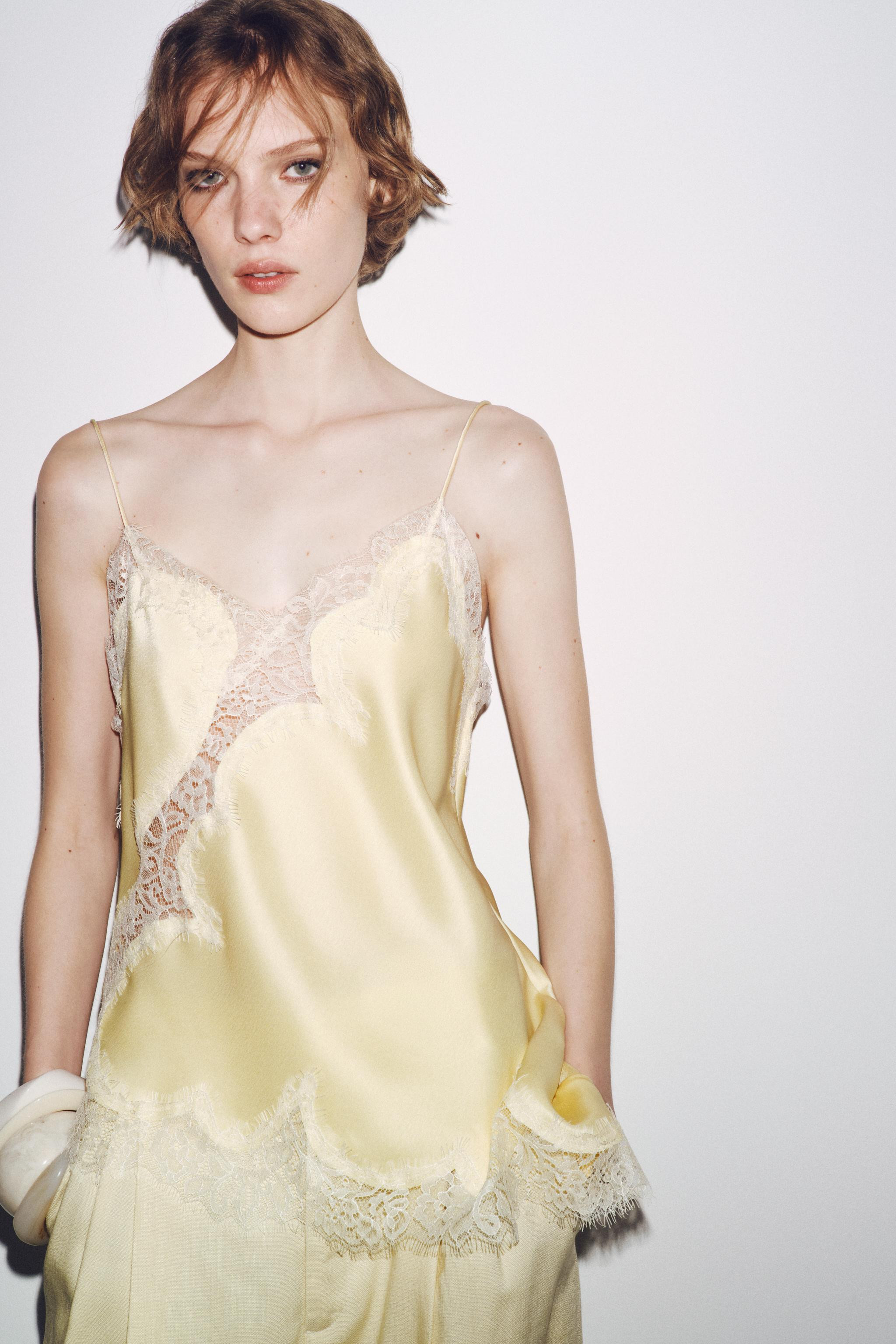 ZW COLLECTION LACE CAMISOLE TOP | Zara US