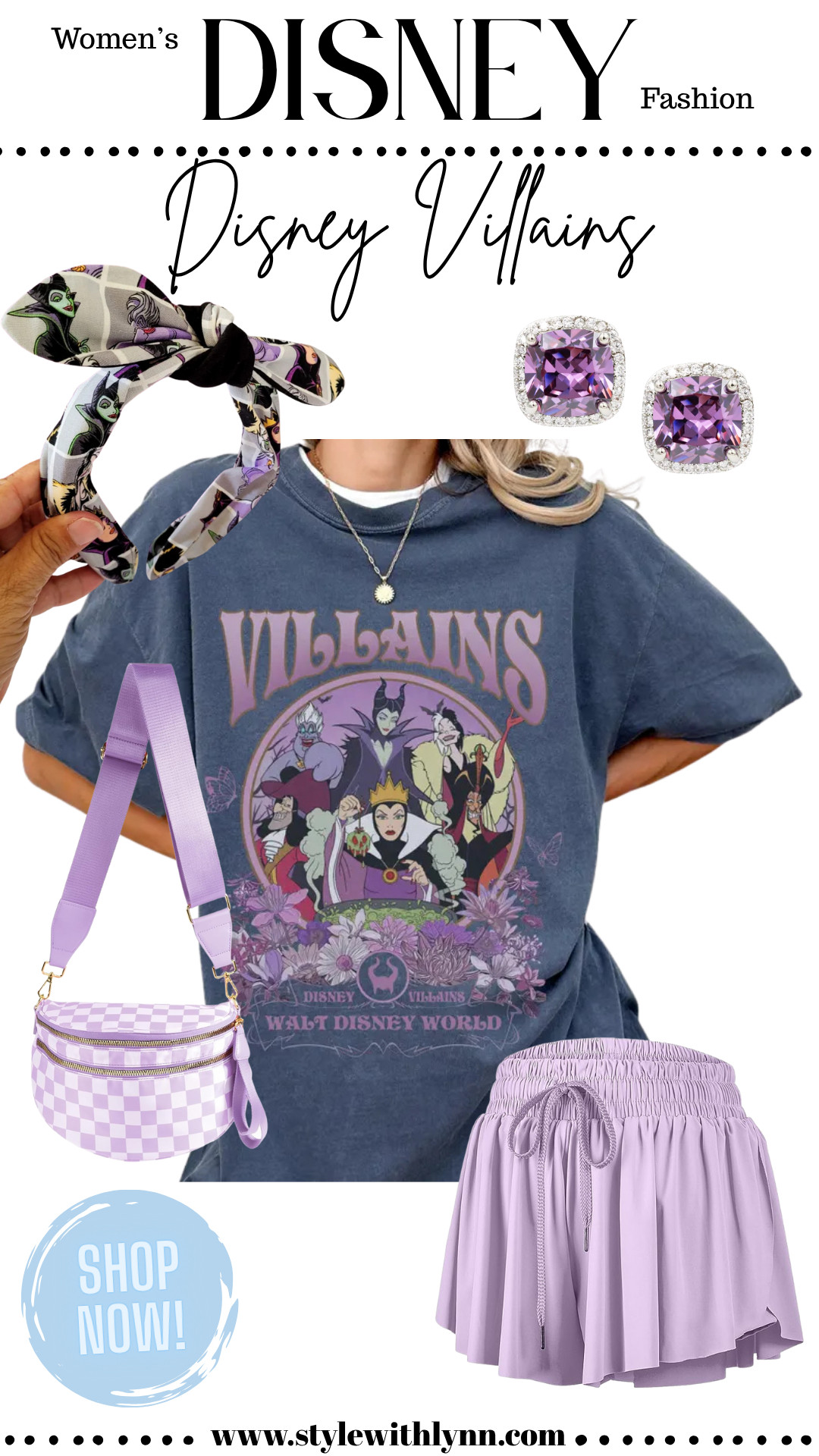 Channel your inner Disney villain with this fierce look! I’m loving this villains-inspired tee styled with a matching skort, a chic crossbody bag, sparkly earrings, and a fun themed headband - the perfect combo for Halloween in the parks or a villainous day out.

⚡ Shop this spellbinding style on my LTK now! 

 #DisneyVillains #DisneyHalloween #VillainsStyle #LTKDisney #LTKStyleTip #LTKTravel