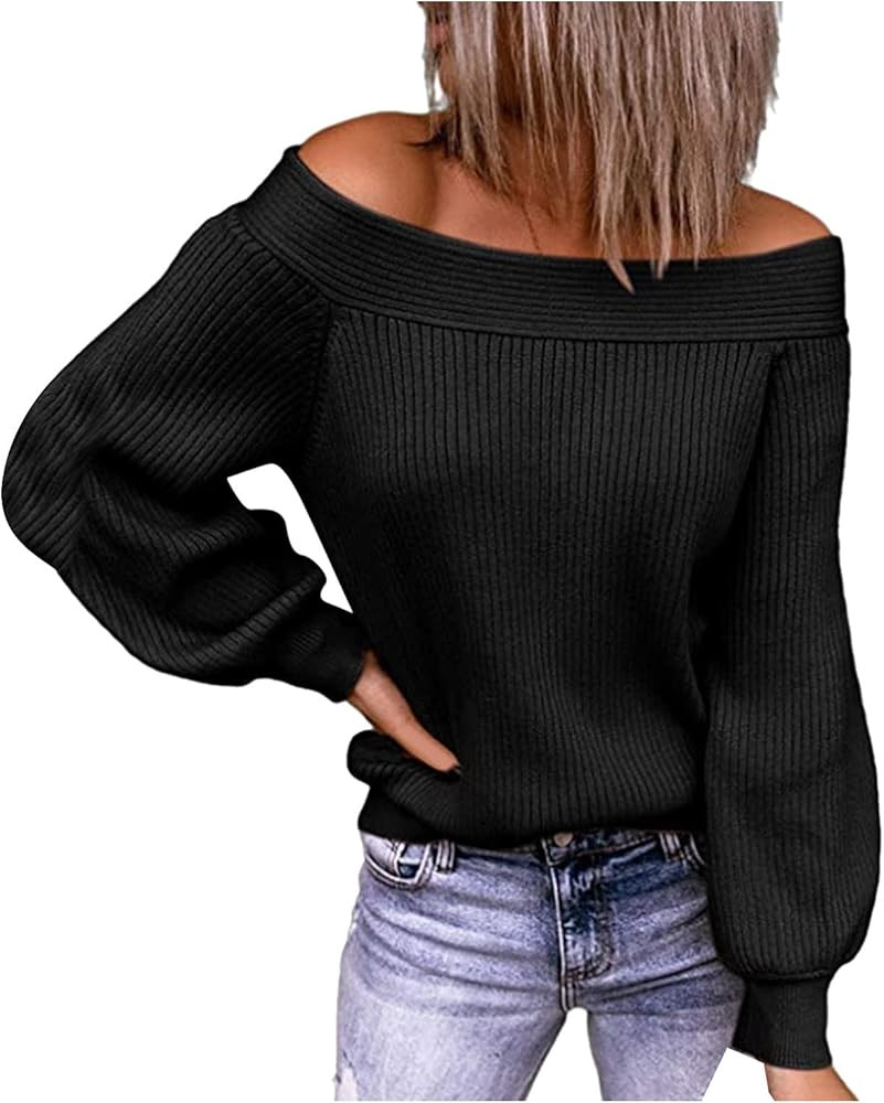 SHAOBGE Open Front Knit Cardigan Sweater Ladies Round Neck Sleeve Loose Coarse Knit Pullover plus... | Amazon (US)