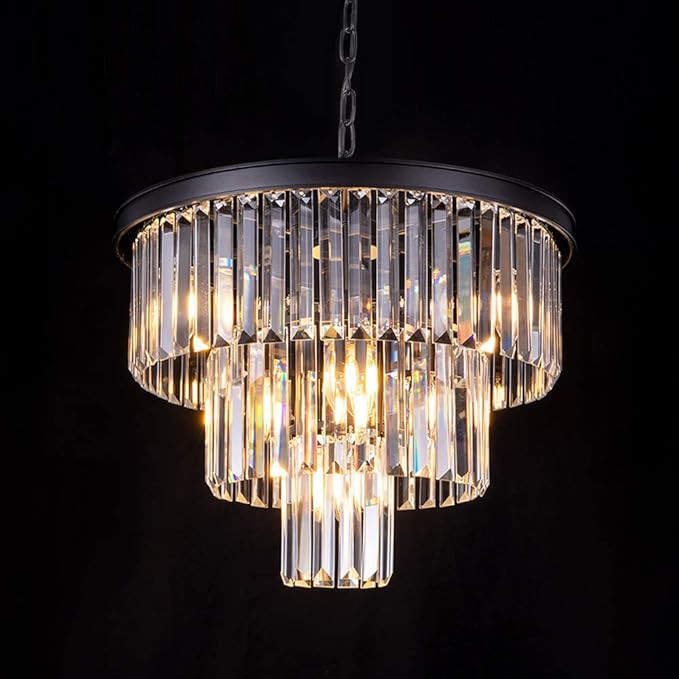 Wellmet 20 inch Crystal Chandelier, 3-Tier Contemporary Modern Bathroom Chandeliers, 7-Lights Adj... | Amazon (CA)