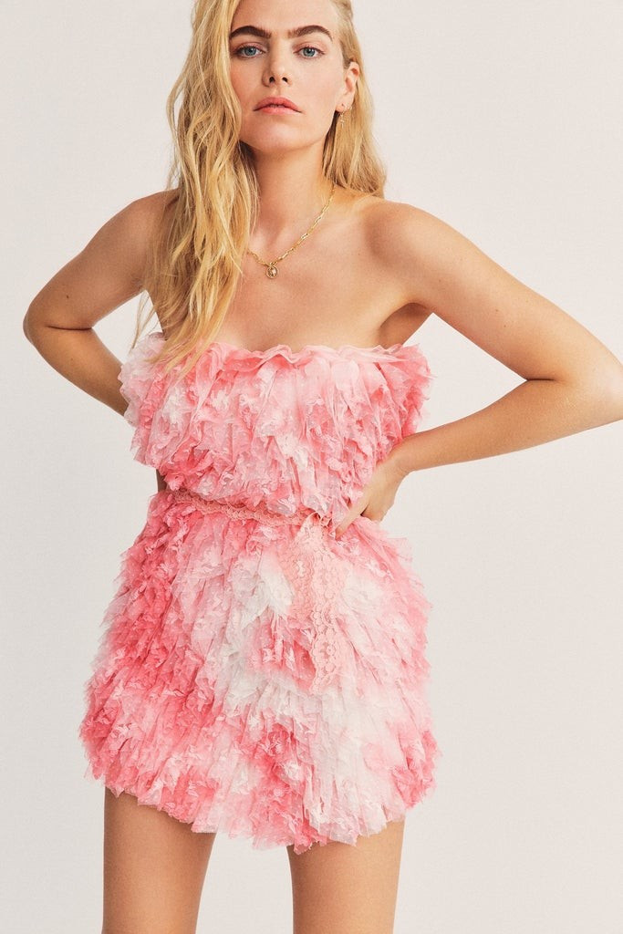 Calandre Strapless Mini Dress | LOVESHACKFANCY