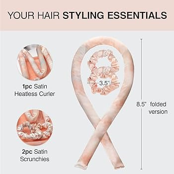 Kitsch Satin Heatless Hair Curler Set - Heatless Curls Overnight, Hair Rollers for Soft Curls & F... | Amazon (US)