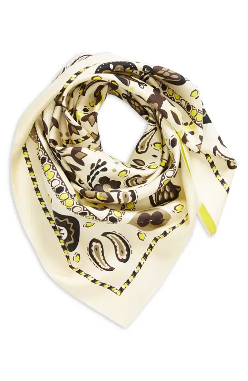 Tory Burch Pisces Dream Silk Square Scarf in Beige at Nordstrom | Nordstrom