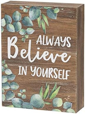 Collins Painting Inspirational Wood Grain Mini Block Sign, 4" (Always Believe in Yourself) | Amazon (US)