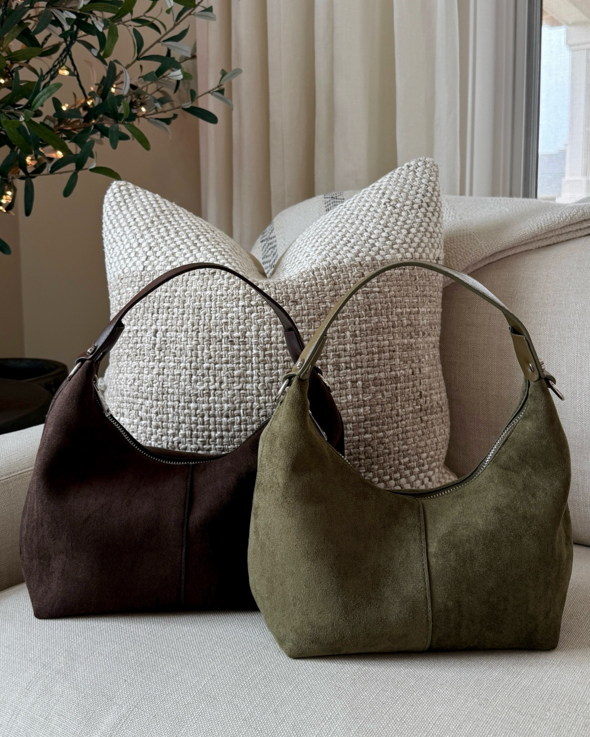 These suede slouchy bags are everything — lightweight, soft, durable, and under $30! Wear them as a shoulder bag or crossbody for effortless style. Perfect for busy days, mom life, or travel. We LOVE an affordable and functional find 💁‍♀️

#LTKHoliday #LTKSeasonal #LTKStyleTip