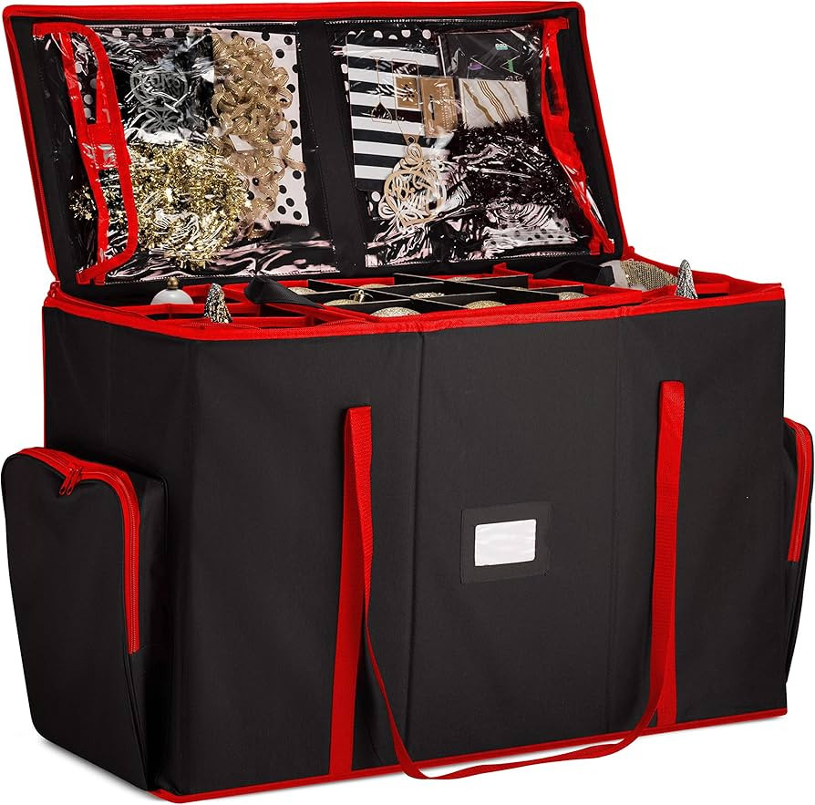 ZOBER All in One Christmas Ornament Storage Box & Decoration Container - Easy Access Removable Tr... | Amazon (US)