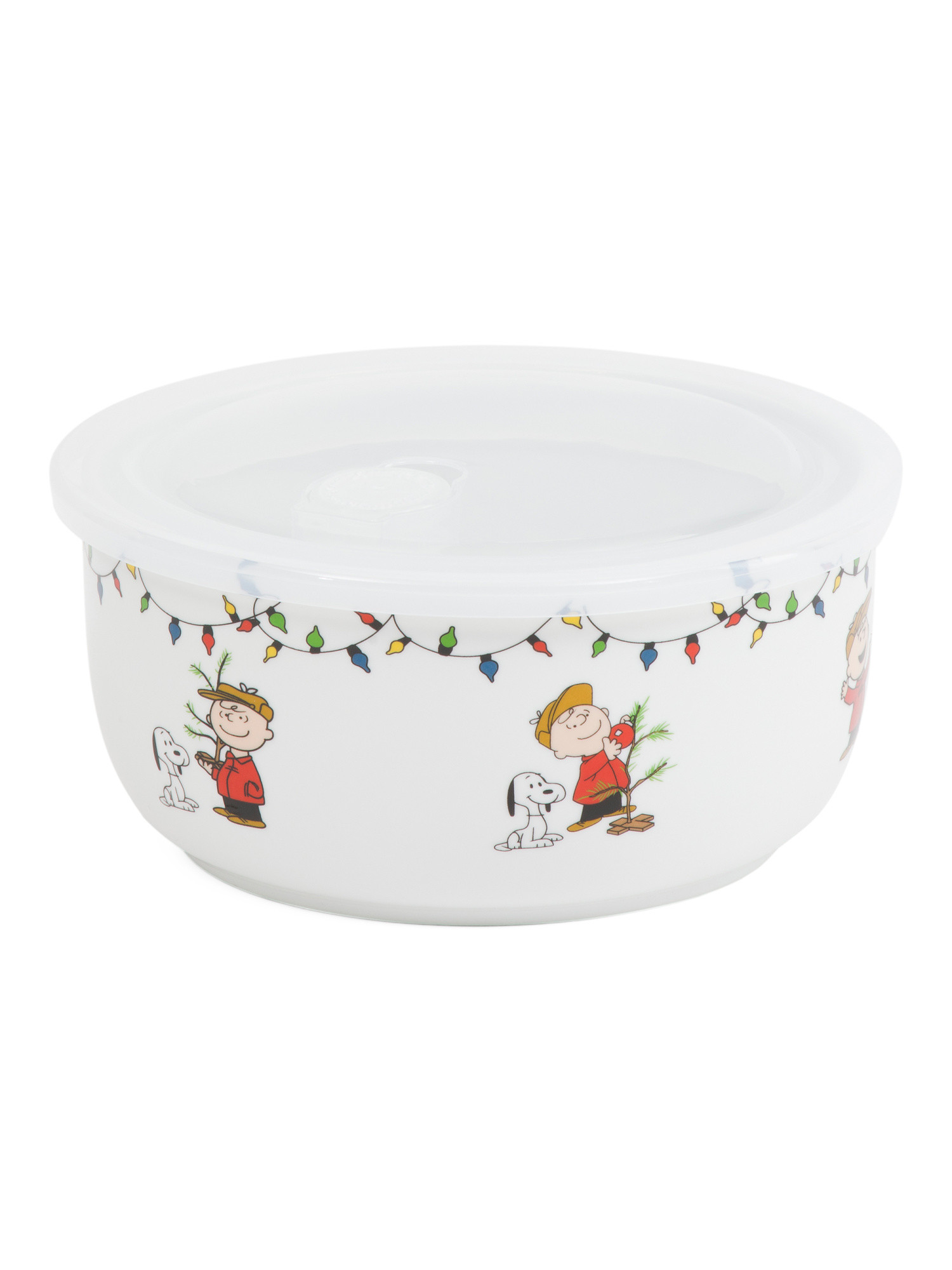 Peanuts Gang Christmas Gathering Large Covered Bowl | TJ Maxx