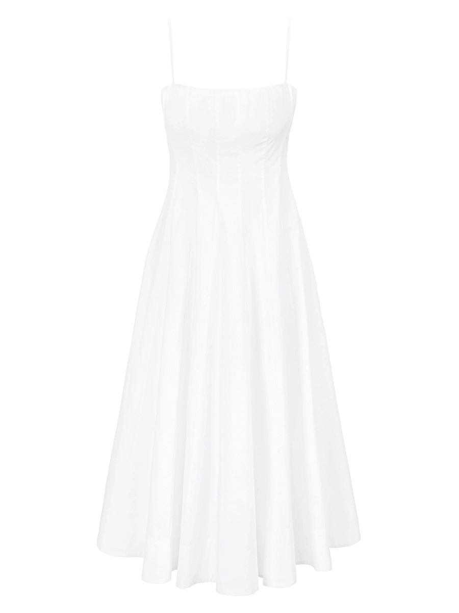 Women's Wylie Stretch-Cotton Midi-Dress - White - Size 14 | Saks Fifth Avenue