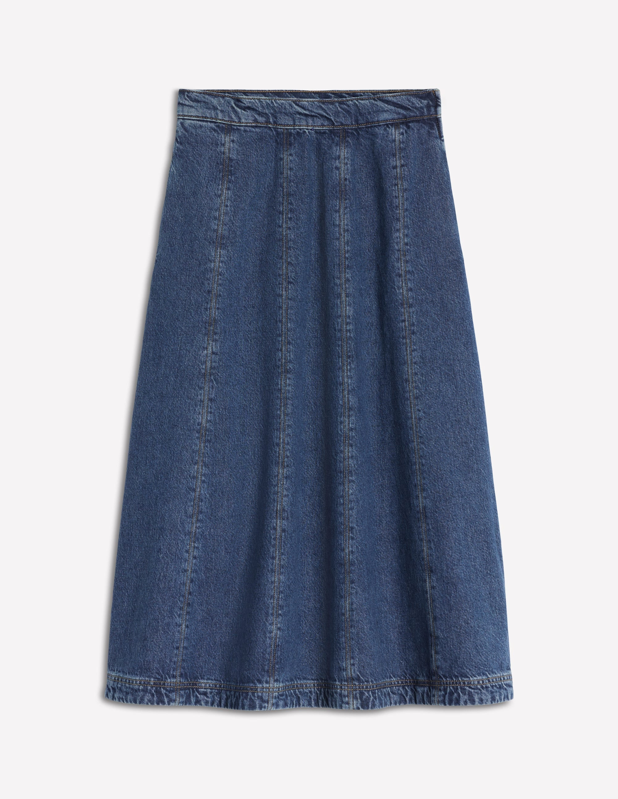 Joy Panelled Denim Skirt-Mid Wash | Boden UK