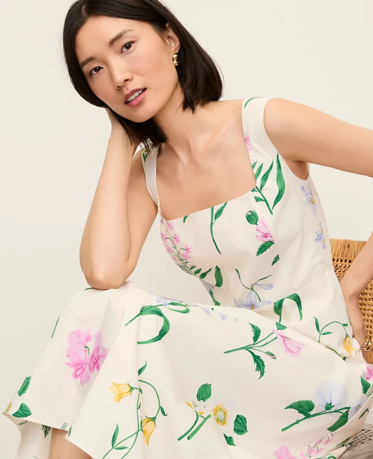 Floral Flare Midi Dress | Ann Taylor
