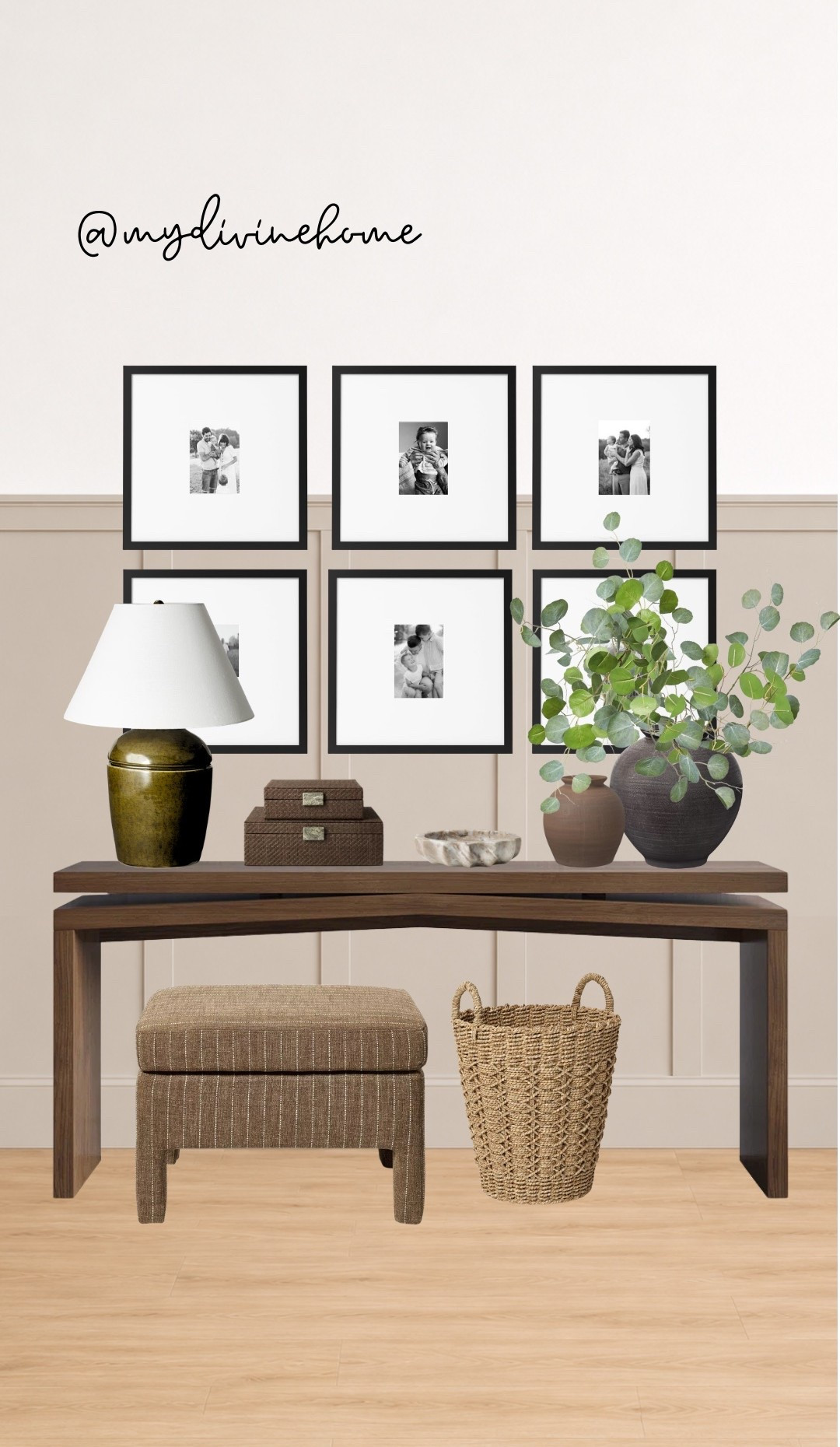 Entryway design, entryway table, square frames, board and batten, foyer, sofa table, home decor, lamps, stems and vases, organization

Board and batten color is Accessible Beige by Sherwin Williams

#LTKSaleAlert #LTKHome