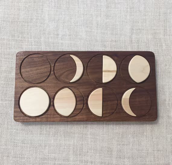 Moon Phases Puzzle -- Solid Hardwood Waldorf Montessori Toy -- From Jennifer | Etsy (US)