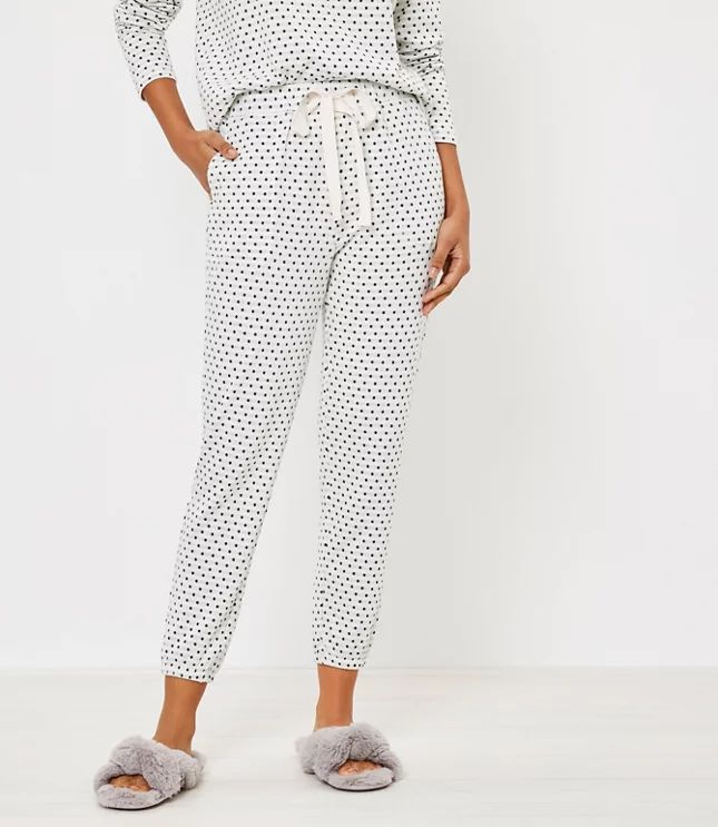 Dotted Cozy Pajama Joggers | LOFT | LOFT