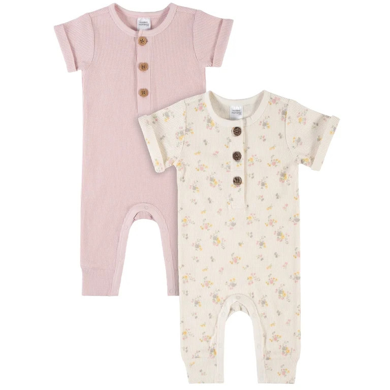 Modern Moments By Gerber Baby Girl Romper Set, 2-Pack, (0/3 Months - 24 Months) - Walmart.com | Walmart (US)