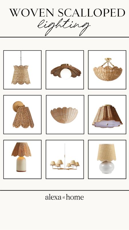 Woven scalloped lighting, woven lighting , scallop lighting , flush mount lighting, pendant lighting, scallop lamps 

#LTKhome