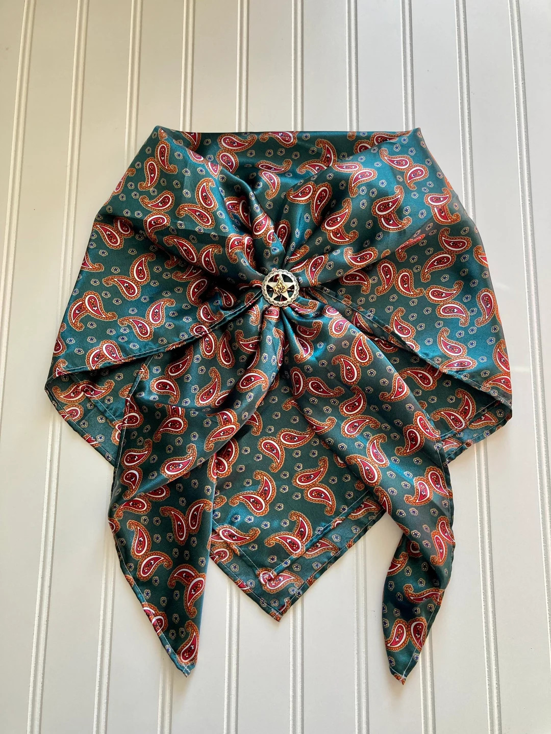 Green Paisley Wild Rag - Etsy | Etsy (US)