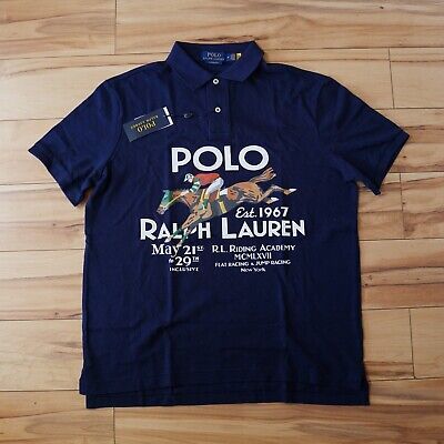 Polo Ralph Lauren Men VTG Classic Horse Riding Graphic Mesh Polo Shirt Navy | eBay CA