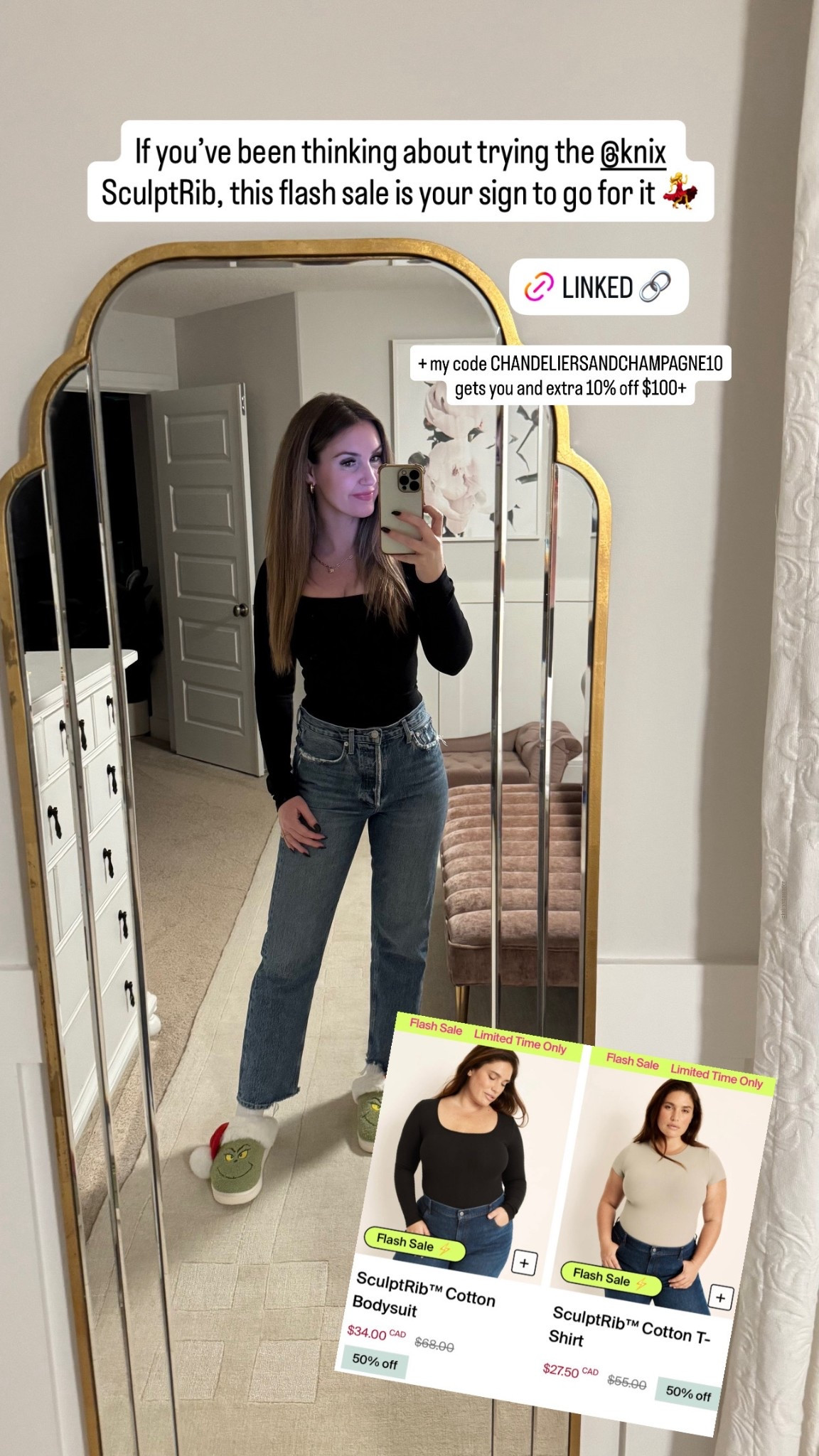 If you’ve been thinking about trying the Knix Sculpt Rib contouring tops, bodysuits or shirts, this flash sale is your sign to do it! 

Plus, I have my knix discount code CHANDELIERSANDCHAMPAGNE10 which gets you an extra 10% off $100+ orders 

🇨🇦 links first, 🇺🇸 second 

#LTKSaleAlert #LTKGiftGuide #LTKCyberWeek