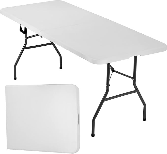 FDW Folding Half Portable Foldable Table for Parties Backyard Events (White, 6 FT 70 * 29) (White... | Amazon (US)