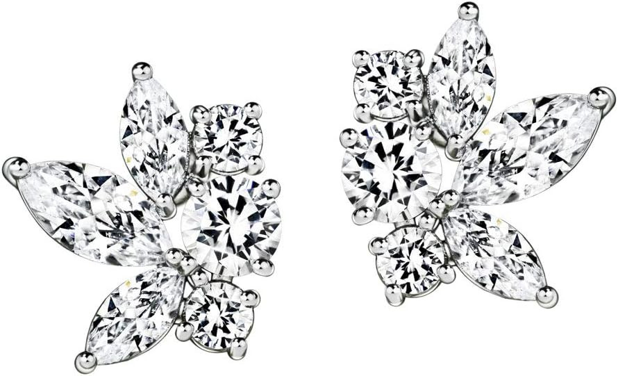 Michooyel Cubic Zirconia Stud Earrings Bridal Wedding Earrings Marquise Earrings for Women Brides... | Amazon (US)