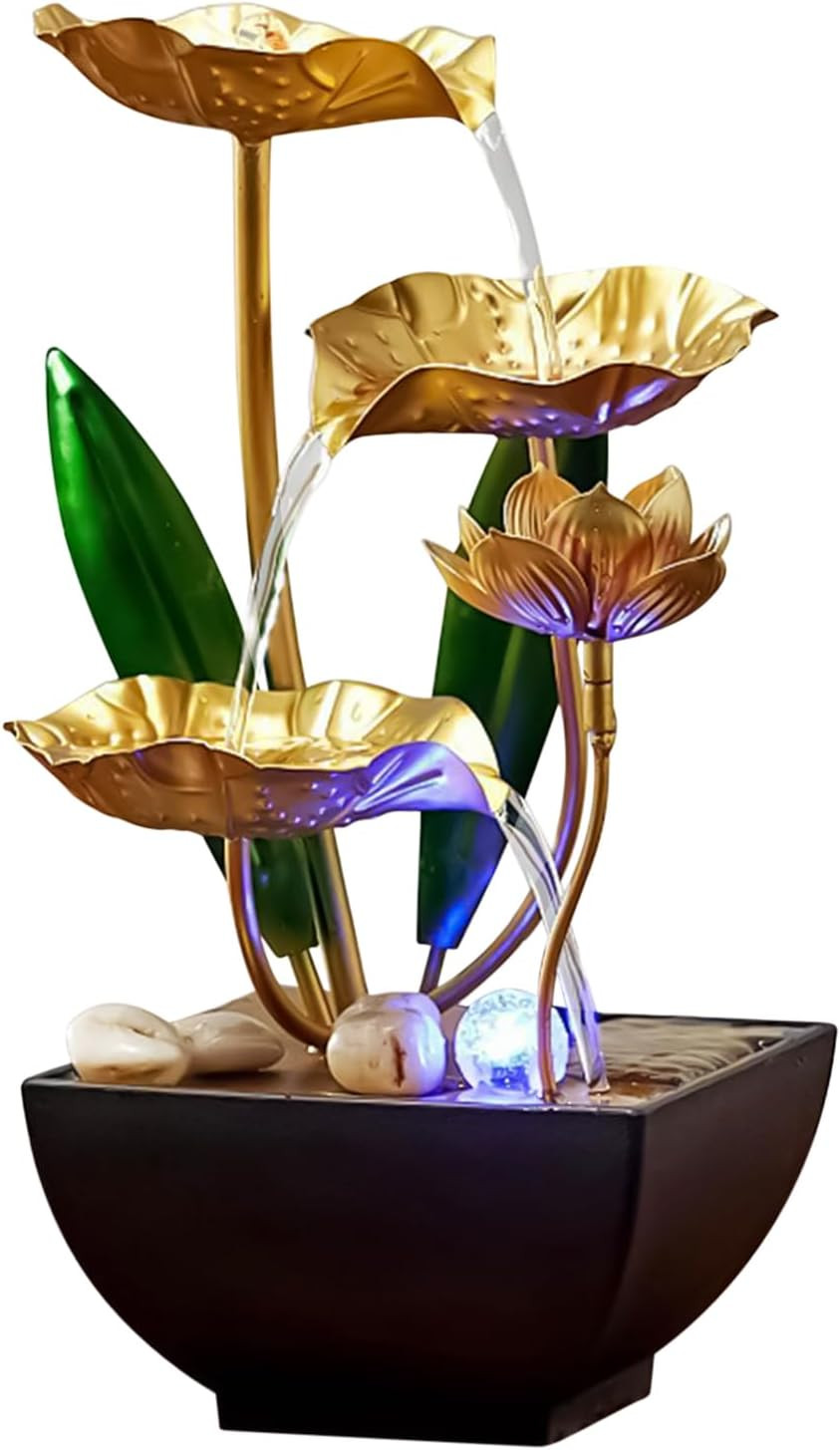 Desktop Fountain - Zen Relaxation Soothing Led Light, Compact Elegant Modern Design, Silent Flowi... | Amazon (US)