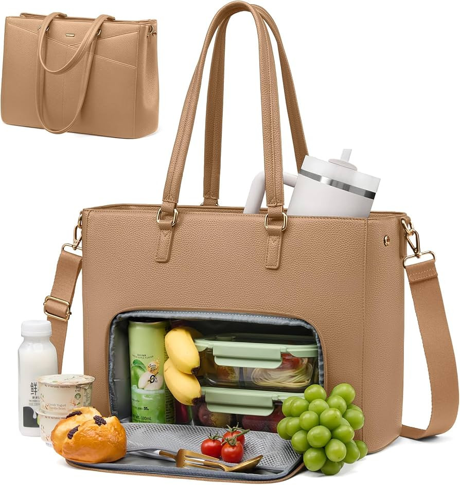 LOVEVOOK Lunch Tote Bag for Women, 3 in 1 Work Bag with Insulated Lunch Compartment, Laptop Bag w... | Amazon (US)