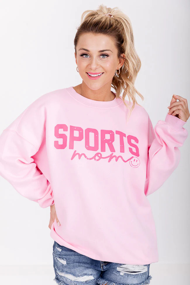 Sports Mom Light Pink Graphic Sweatshirt | Pink Lily