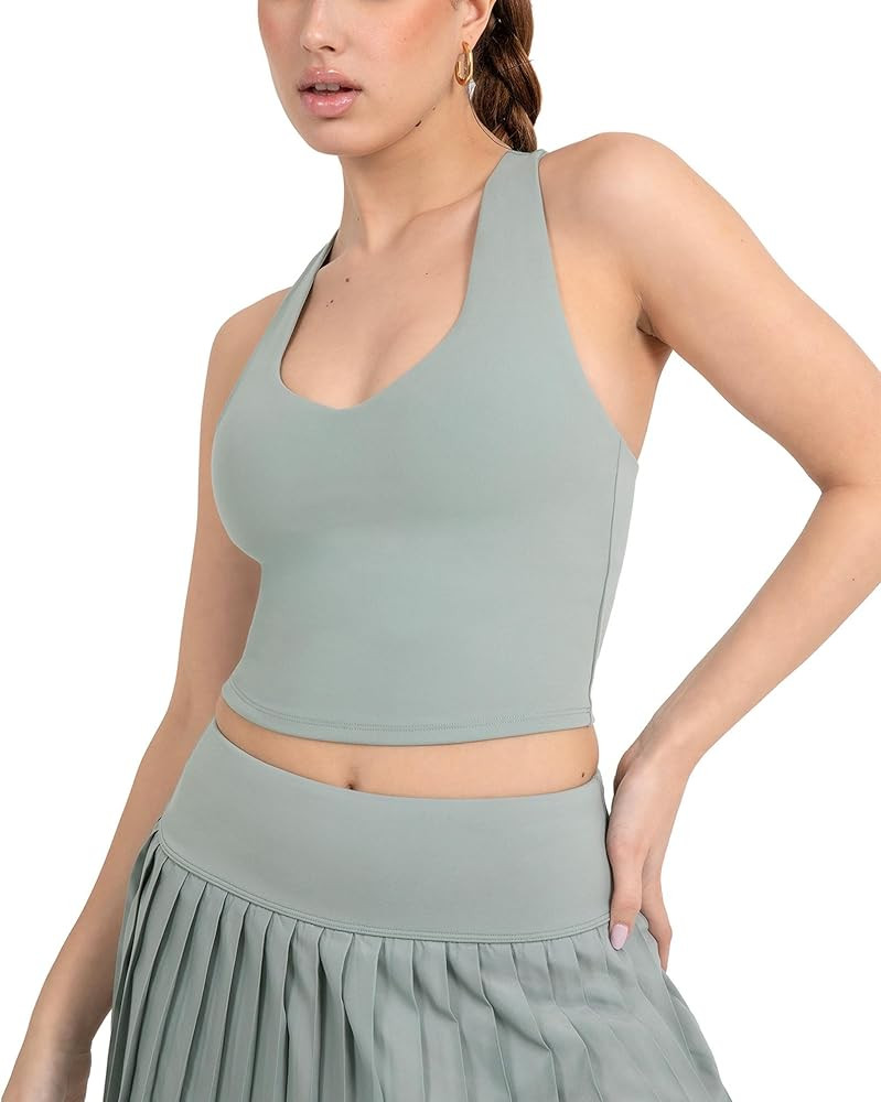 YITTY Active Sports Bra Tank, Tank Top for Women with Built-in Bra, Racerback, Removable Cups, Lo... | Amazon (US)