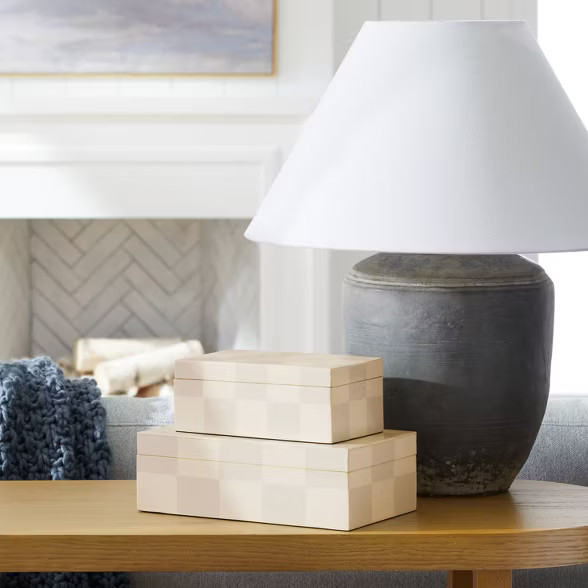 Small Checkered Resin Box - Threshold™ designed with Studio McGee | Target