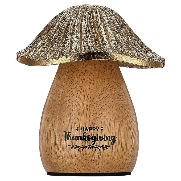Metal and Wood Mushroom Tabletop Decoration, Brown and Gold, 3.75", by Way To Celebrate | Walmart (US)