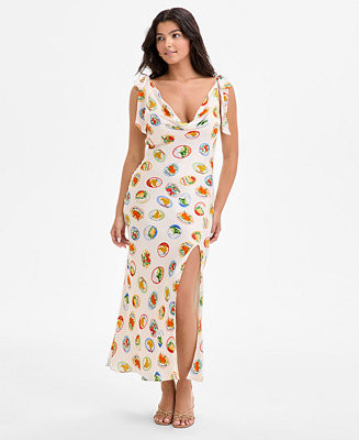 Women's Allexina Printed Tie-Shoulder Dress | Macy's