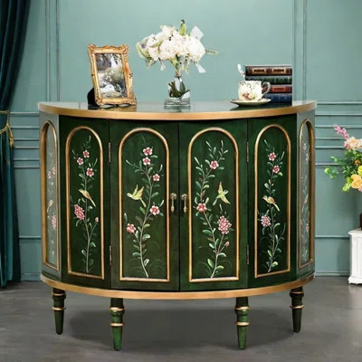 Vintage Hand-Painted Semi-Circular Accent Cabinet | Wayfair North America