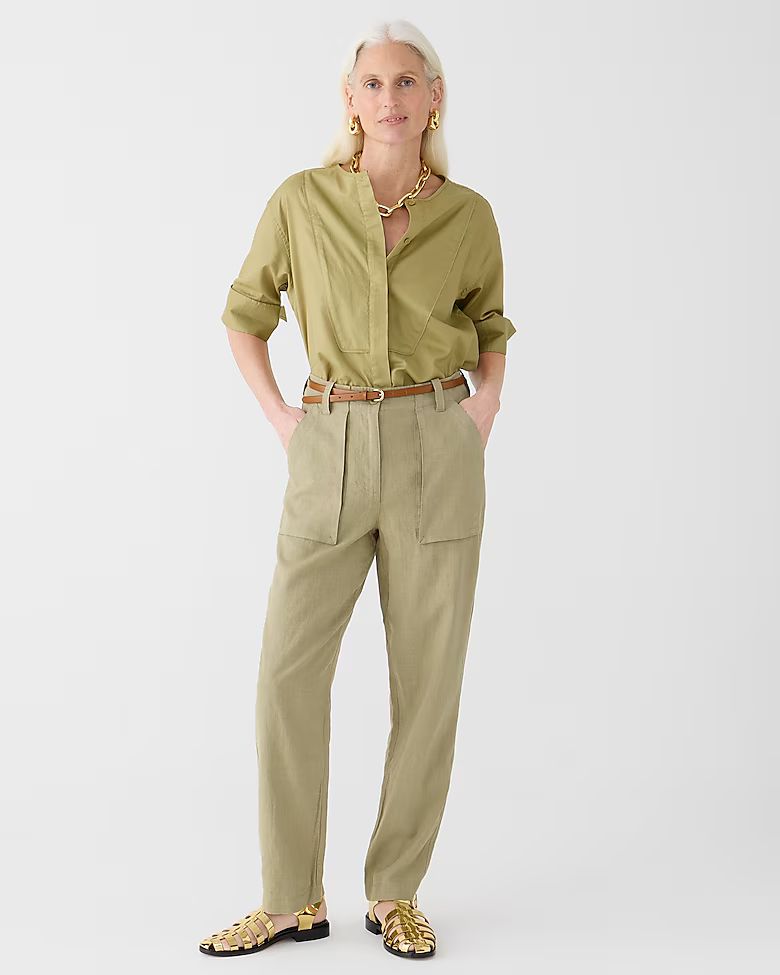 Seaside cargo pant in linen-TENCEL™ lyocell blend | J.Crew US