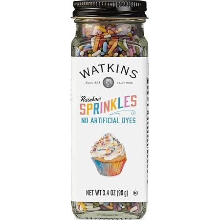 Watkins Gourmet Decorating Sprinkles, Rainbow Nonpareils, 4.2 Oz. Jar, 1 Count | Amazon (US)