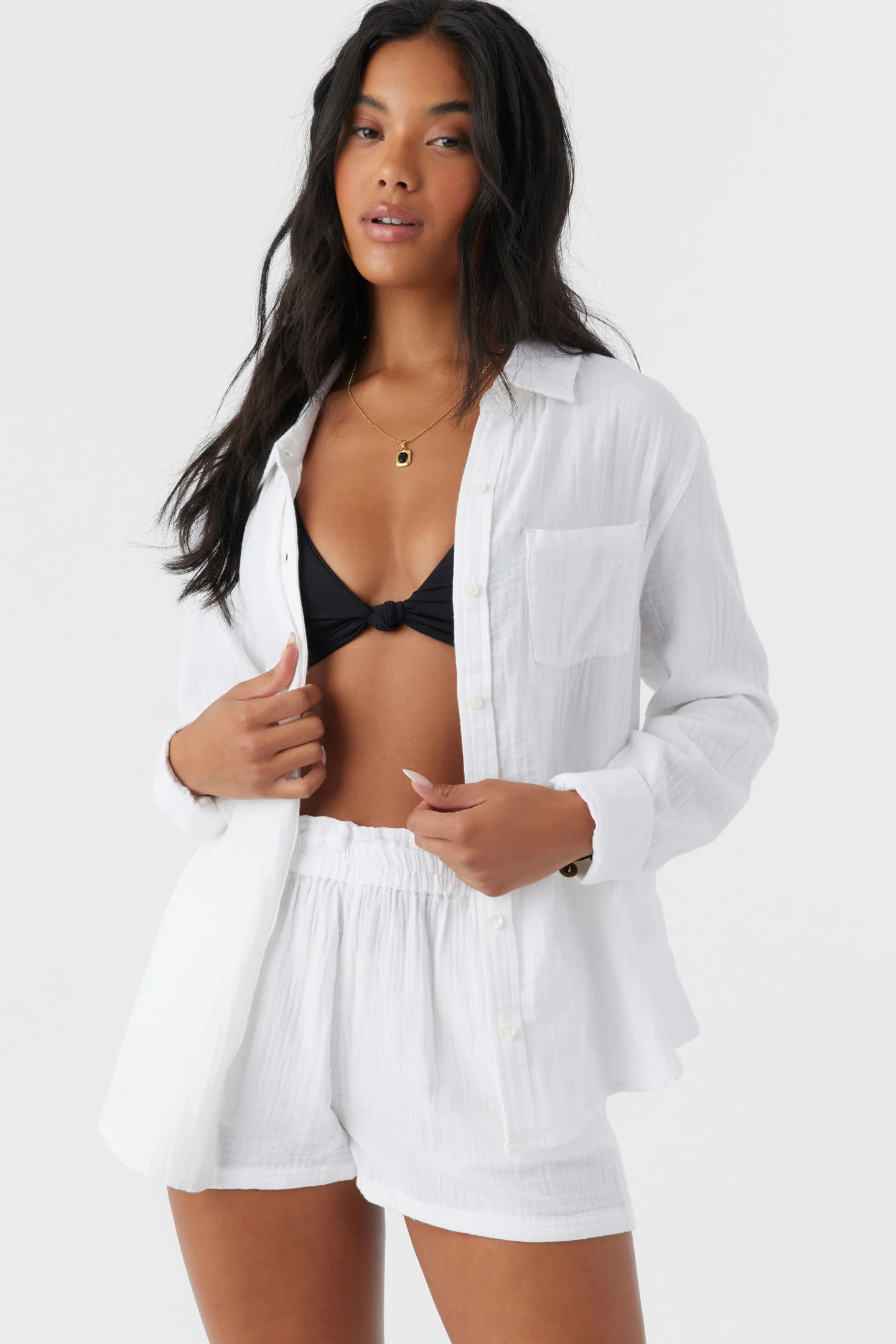 LENI CRINKLE DOUBLE GAUZE BUTTON DOWN SHIRT | O'Neill