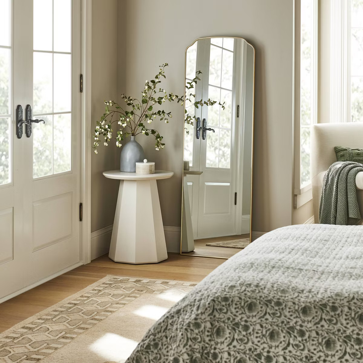 20"x60" Romantic Arch Aluminum Floor Mirror Brass - Threshold™ designed with Studio McGee | Target