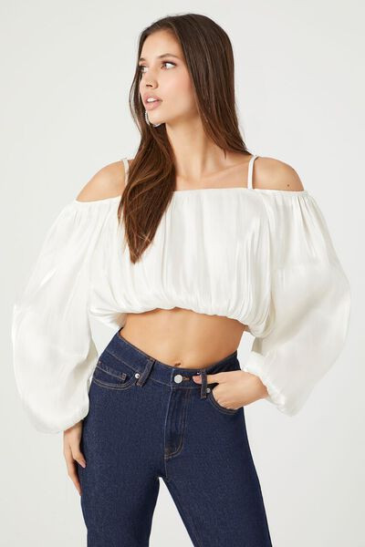Satin Off-the-Shoulder Crop Top | Forever 21 (US)