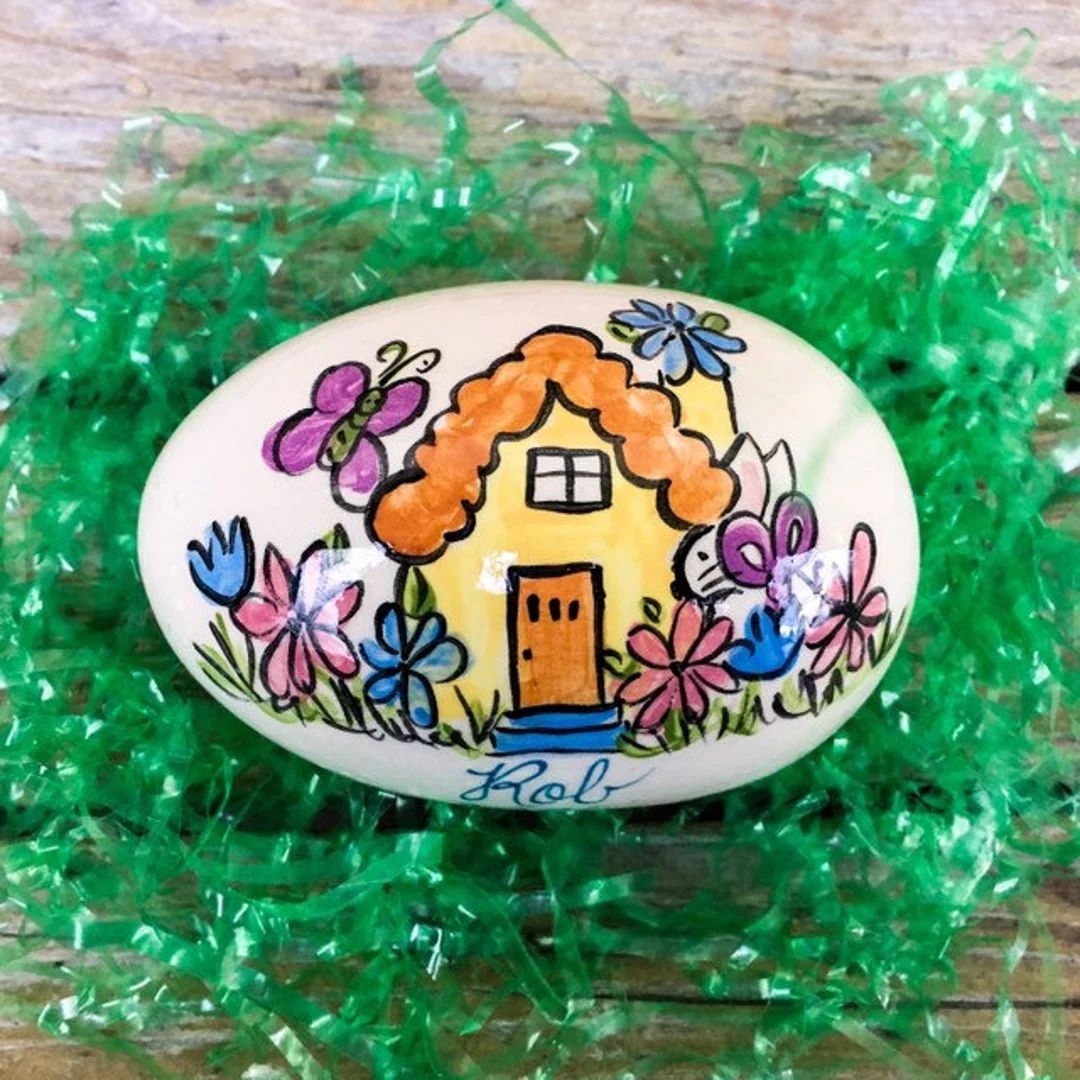 Bunny Hut - Personalized Ceramic Easter Egg | Etsy (US)