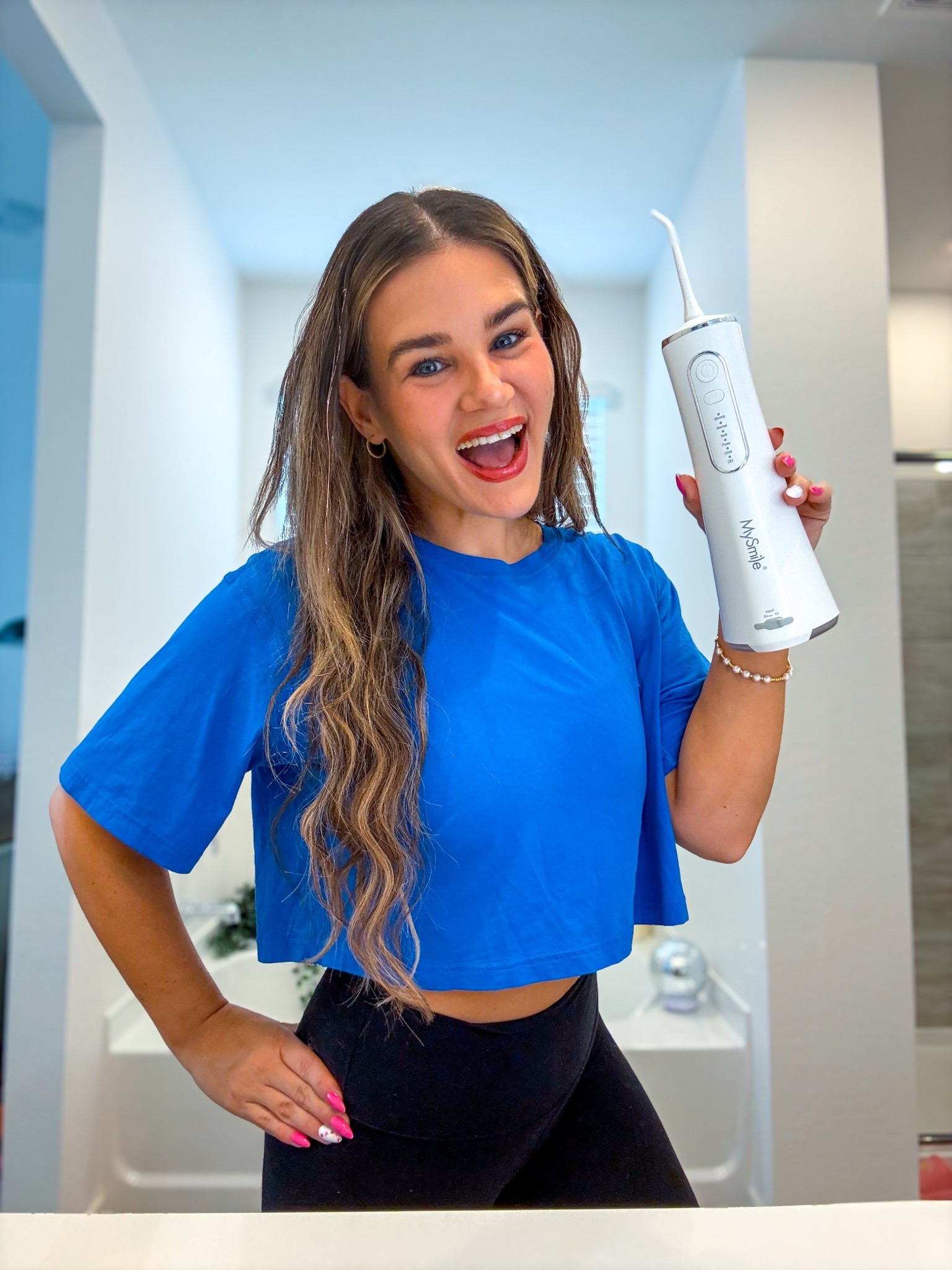 My new secret weapon to that squeaky clean teeth feeling & adding confidence to my grin. 🤩 This flosser from @mysmile is a must have for anybody with sensitive gums, kiddos with braces, or if you just want to boost your selfie game. 😜 It’s so easy to use & is recommended by dentists too! 👌🏼 @mysmileusa #MySmileTeethWhitening #OralCare #SmileGoals #Flosser #Hygene #GoodHealth #Smiles #WaterFlosser
#ad 

#LTKHome #LTKBeauty #LTKFamily