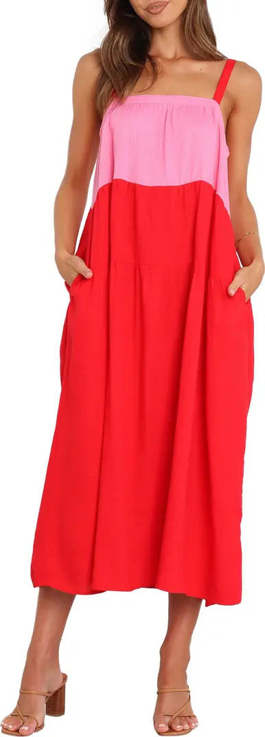Aliana Colorblock Midi Sundress | Nordstrom