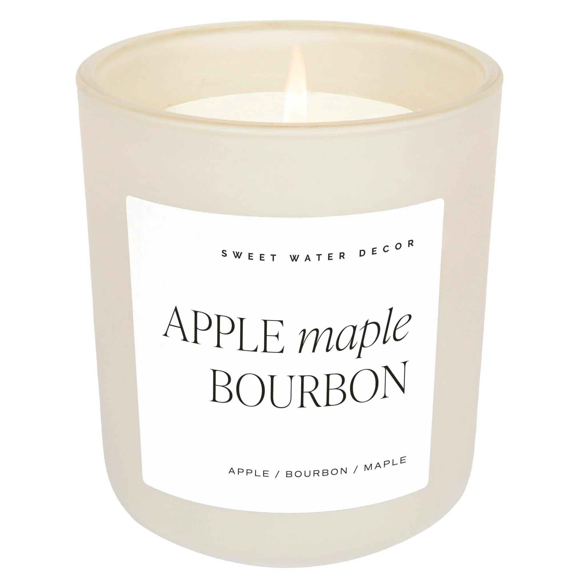 Apple Maple Bourbon Soy Candle - Tan Matte Jar - 15 oz (Sunday Brunch) | Sweet Water Decor, LLC