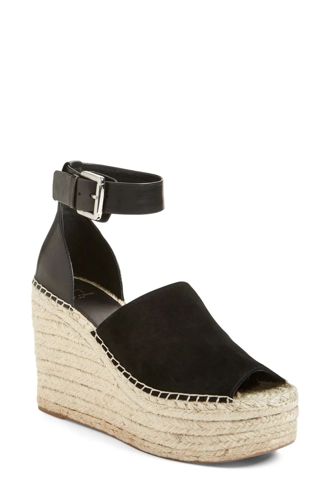 Women's Marc Fisher Ltd Adalyn Espadrille Wedge Sandal, Size 6.5 M - Black | Nordstrom
