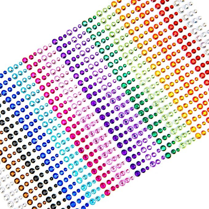 Face Gems, UnityStar 900 PCS Self-Adhesive Rhinestone Stickers Sheets Embellishments for Hallowee... | Amazon (US)