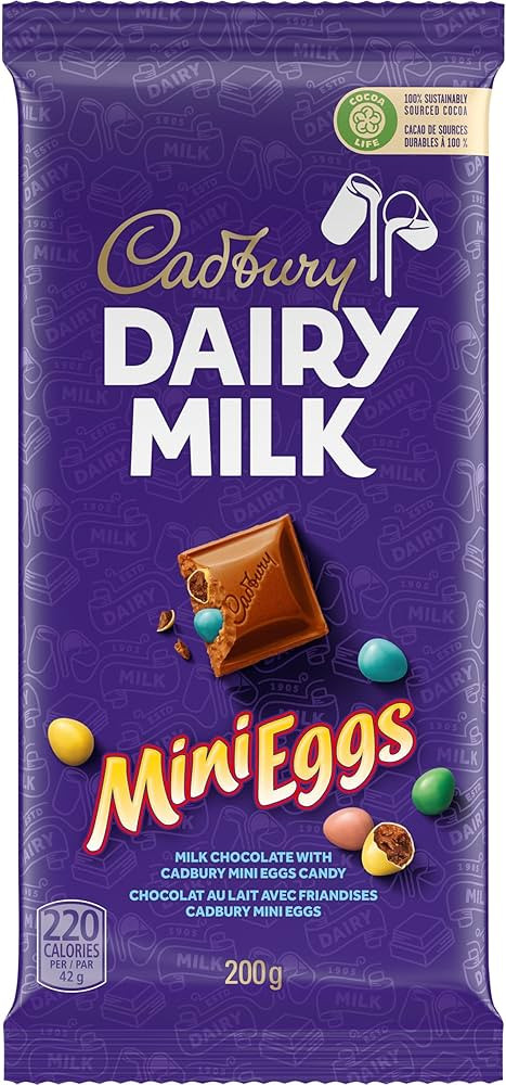 Dairy Milk Chocolate with Mini Eggs Bar, 200g/7oz | Amazon (US)