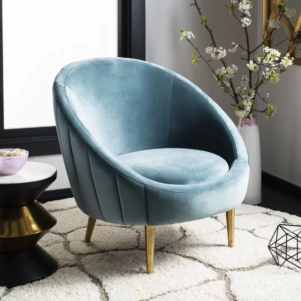 Skye 32'' Wide Tufted Velvet Barrel Chair | Wayfair North America