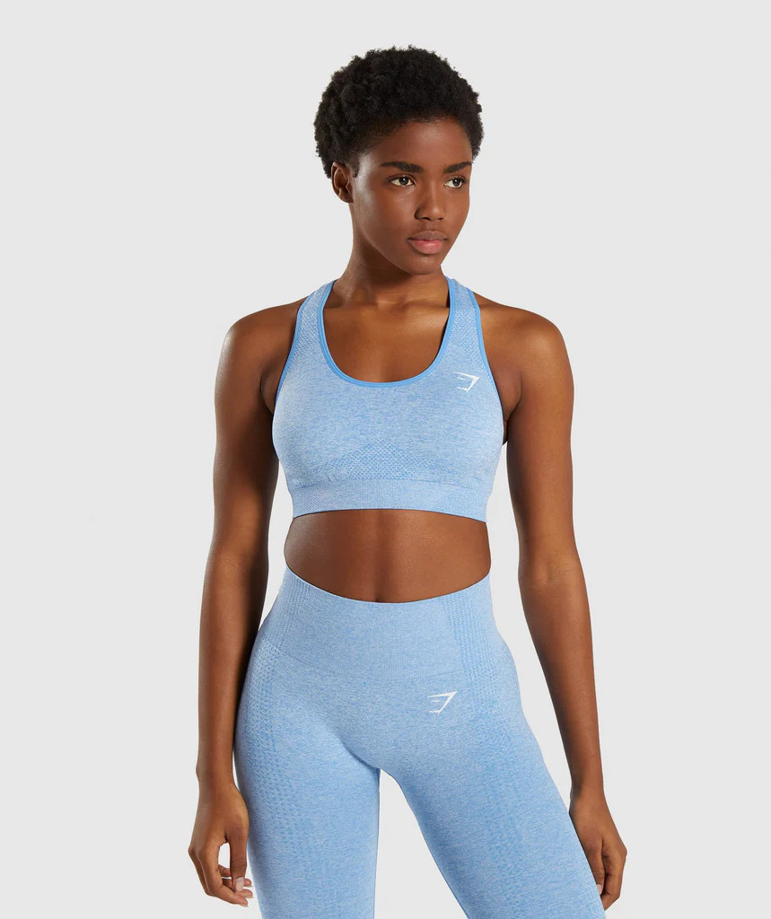 Gymshark Vital Seamless Sports Bra - Blue | Gymshark