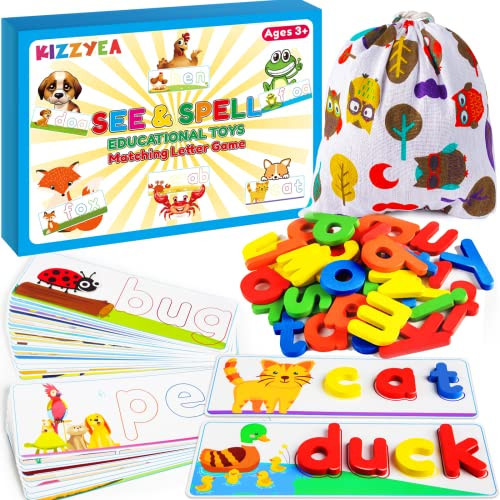 Learning Educational Toys and Gift for 3 4 5 6 Years Old Boys & Girls - See & Spell Matching Letter Game for Preschool Kids Learning Resources - STEM Educational Toys for Toddler Learning Activities | Amazon (US)