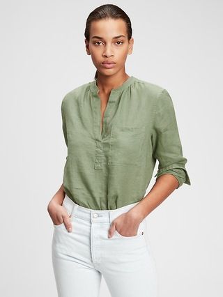 Linen Popover Shirt | Gap (US)