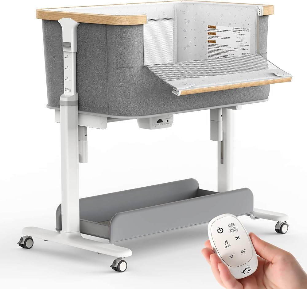 Rocking Bassinet for Baby Electric Automatic Bedside Sleeper Rocks Itself 3 Speed Auto Rolling Ne... | Amazon (US)